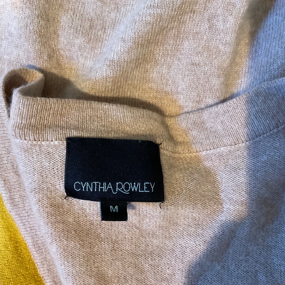 Cynthia Rowley Wool Cashmere Striped Cardigan Sweater Size M - Picture 4 of 6